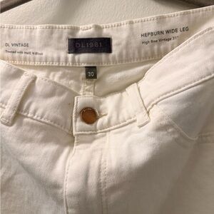 DL1961 Off-White Wide Leg Jeans